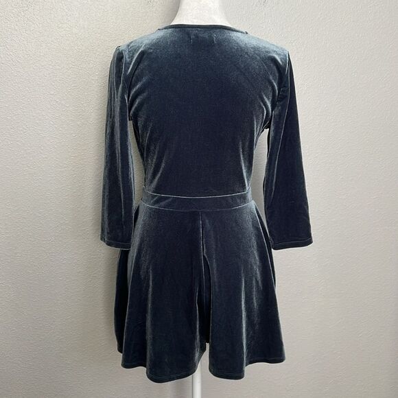 Silence + Noise Velvet Romper Blue Size Small - Picture 4 of 8